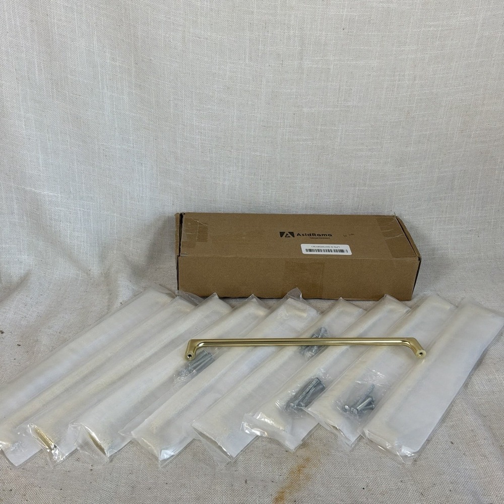 NEW Set 10 Contemporary Gold Cabinet Pulls 10" Brushed Patina Brand New